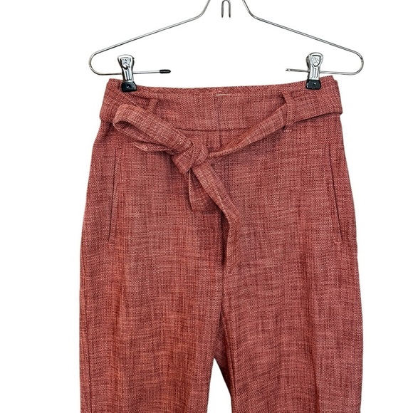 Aritzia Wilfred Tie front Jallade pant Heather pink trousers tweed sz 2 - Picture 6 of 11